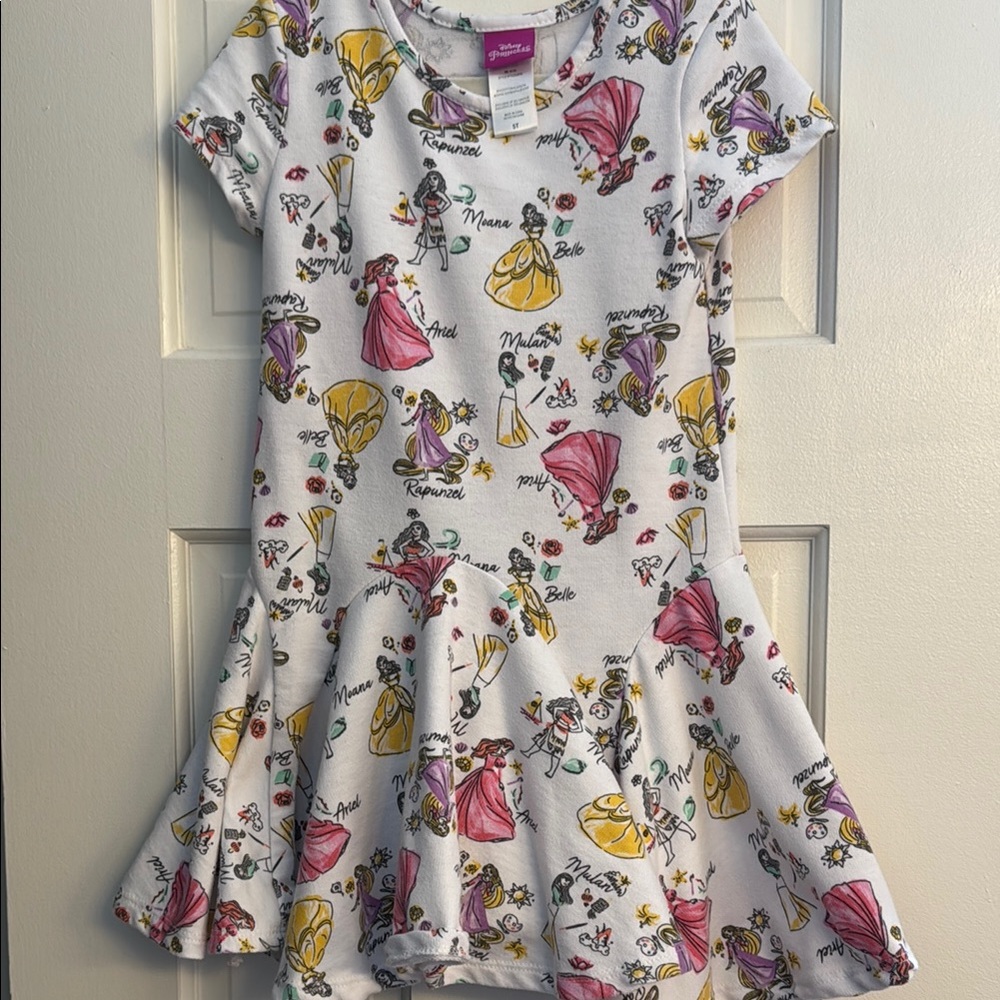 Disney Fit and Flare Dress White Flutter Sleeve